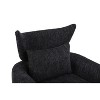 Black Classic Mid-Century 360 Degree Swivel Armchair, Teddy Fabric - 4 of 4