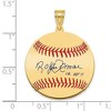 Black Bow Jewelry 14K Gold Plated Roberto Alomar Signature MD Enamel Baseball Pendant - 4 of 4