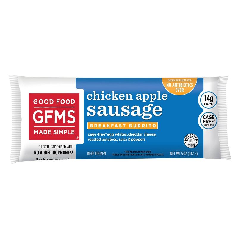 Good Food Made Simple Chicken Apple Sausage Egg White Frozen Burrito - 5oz, 1 of 5