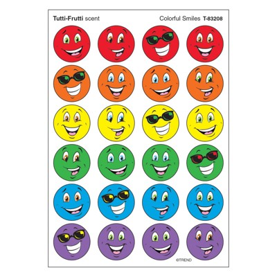 Trend Colorful Smiles/Tutti-Frutti Stinky Stickers, 96 ct. (Pack of 6)