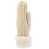 French Connection Women's Knit Mittens with Plush Faux Pile High Fleece Cuff - Cozy Winter Gloves for Maximum Warmth and Style in Cream - 3 of 4