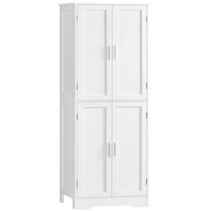 USIKEY 67” Storage Cabinet, Kitchen Pantry Cabinet with 4 Doors and Adjustable Shelves, Cupboard, Tall Bathroom Cabinets for Living Room, White - 1 of 4