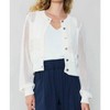 Women's Ginny Crochet Long Sleeve Cardigan - current air - 2 of 4