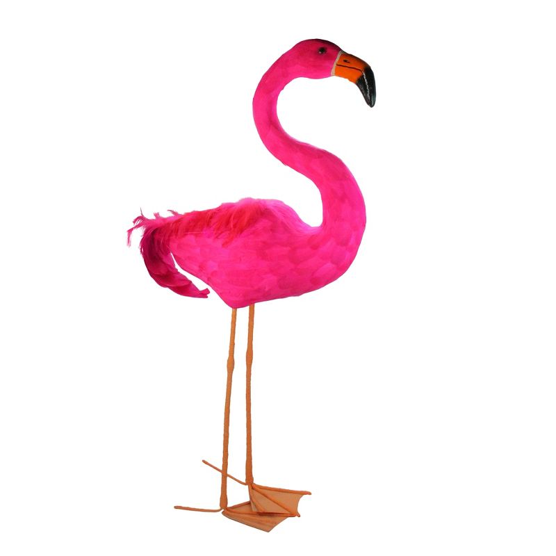 Northlight 39.5" Standing Hot Pink Feathered Flamingo Decoration, 1 of 4
