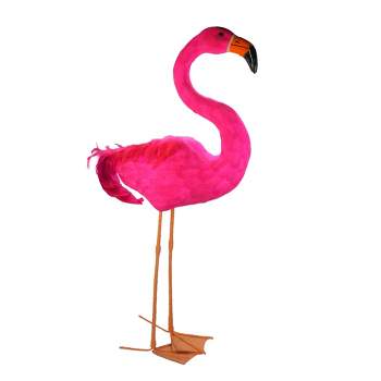 Northlight 39.5" Standing Hot Pink Feathered Flamingo Decoration