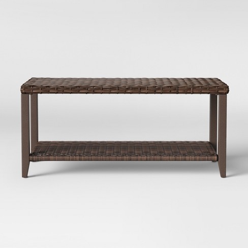 Halsted Wicker Rectangle Patio Coffee Table Brown Threshold Target