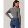 Seta T Women's Fall Winter Square Neck Long Sleeve Casual Sweater Bodysuit - 4 of 4