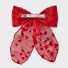 Valentine's Day Pearl Hair Claw Clip with Heart Embroidered Bow Set 2pc - A New Day™ Red/Gold - 3 of 4