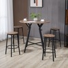 HOMCOM Industrial 5-Piece Bar Table and Chairs Set, Space Saving Dining Table with 4 Stools for Pub and Kitchen, Brown - image 2 of 4