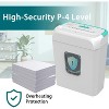 Bonsaii 6-Sheet Crosscut Paper Shredder for Home Use, Shreds Paper, Credit Cards, Staples, Clips, 3.4 Gal Wastebasket, White/Blue, with Handle - 3 of 4