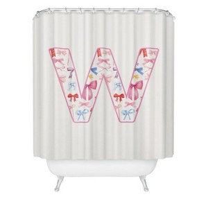 Deny Designs April Lane Art Fancy Bow Monogram Shower Curtain - 1 of 3