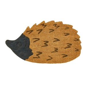 tag Hedgehog Shaped Non-Slip Coir Door Mat - Everyday Brown Rug, 30 x 17 x 1 Inches, Shake Clean, Ideal for Home Entryway - 1 of 1