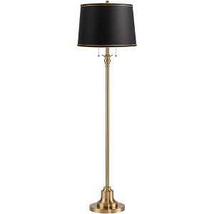 360 Lighting Dyna 58" Antique Brass and Satin Black Shade Floor Lamp - 1 of 4