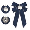 INSPIRE CHIC Women's Ribbon Brooch Elegant Bowtie Rhinestone Bow Ties for Uniform Dress - 3 of 4