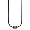 Chisel Stainless Steel Polished Black IP-plated Leather Cord 20" Necklace - 3 of 4