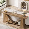 Gulches Farmhouse Console Table, 2-Tier, Natural Brown Wood, Extra Long 70.9", Sofa/Entryway/Hallway Table - 3 of 4