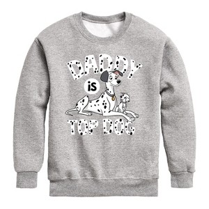 Boys' - 101 Dalmatians - Daddy Is Top Dog Graphic Long Sleeve Fleece Sweatshirt - 1 of 4