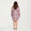 Anna-Kaci Lounge Women's Plaid Long Sleeve Sleep Shirt with Soft Brushed Fabric, Classic Button-Front Design and Above-Knee Silhouette - 4 of 4