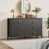 Fluted Dresser 54 Inch Wide, 6-Drawer Wood Dresser for Bedroom, Modern Chest of Drawers, Storage Organizer Cabinet for Living Room, Hallway - 3 of 4