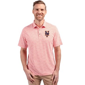 New York Mets Cutter & Buck Virtue Eco Pique Botanical Print Recycled Mens Polo - 1 of 1