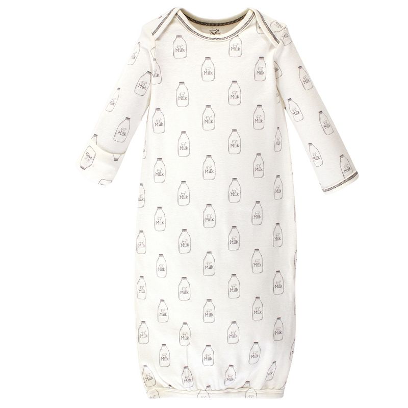 Touched by Nature Baby Organic Cotton Long-Sleeve Gowns 3pk, Farm Friends, 0-6 Months, 4 of 6