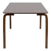 HOMES: Inside + Out 71" Forest Wisp Mid-Century Modern Rectangle Dining Table Seats 6 Walnut - image 4 of 4