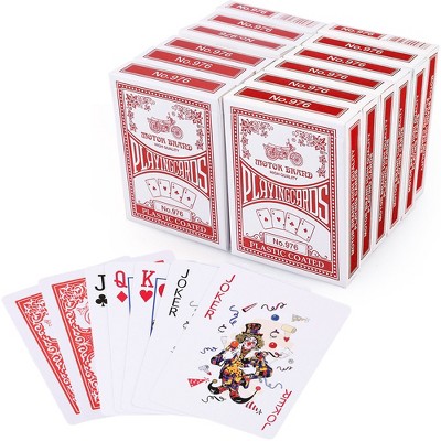 LotFancy 12 Decks Playing Cards, 54Pcs Poker Size Standard Index, Red