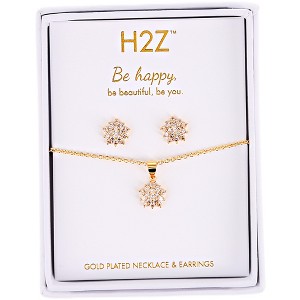 Pavilion Gift Company - Happy Floral Burst - Topaz Zircon - 16.5"-18.5" Inspirational 18K Gold Plated Gift Set - Necklaces - 1 of 4