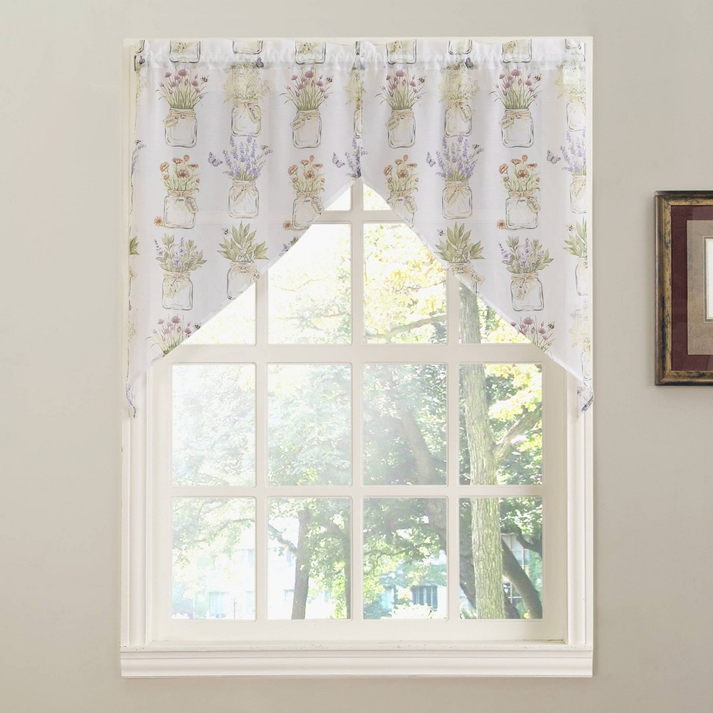 Photos - Curtains & Drapes 1pc 54"x24" Eves Garden Kitchen Window Valance White - No. 918