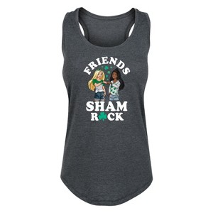 Women's - Barbie - St. Patrick's Day Friends Sham Rock Graphic Racerback Tank - 1 of 4