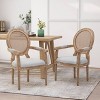 Set of 2 Judith French Country Wood and Cane Upholstered Dining Chairs - Christopher Knight Home - 2 of 4
