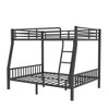 Full XL Over Queen Metal Bunk Bed with Ladder and Slats Support for Adults Teens Black - 4 of 4