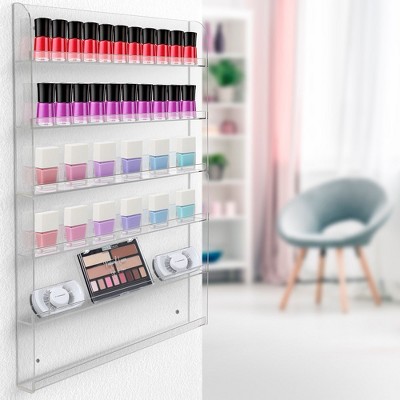 Clear Acrylic 6-Tier Nail Polish Wall Rack Display