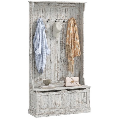 NicBex 38 inch Hall Tree for Hallway,Modern Coat Racks with Hooks and Shoe Storage,Entryway Furniture for Hallway,Living Room,Bedroom
