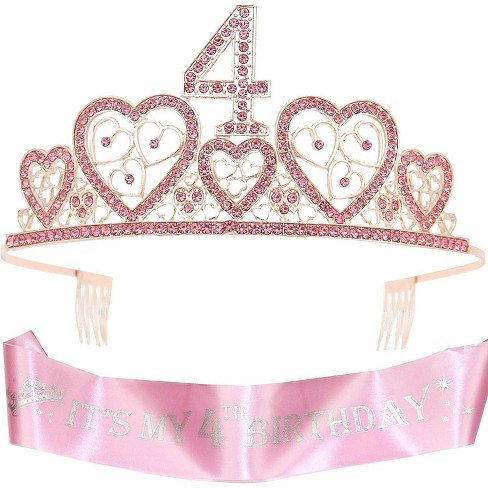 VeryMerryMakering 13th Birthday Sash and Tiara for Girls, Hearts Rhinestone, Silver - image 1 of 4