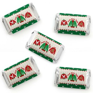 Big Dot of Happiness Ugly Sweater - Mini Candy Bar Wrapper Stickers - Holiday and Christmas Party Small Favors - 40 Count - 1 of 4