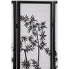 Roundhill Furniture 3-Panel Oriental Shoji Screen/Room Divider, Black - 3 of 4