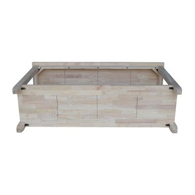 Solano Unfinished Solid Wood Console Table with Storage Shelf