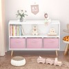 Whisen Kids Bookshelf with 3 Cloth Drawers, Multi-Purpose for Books/Toys, Wall-Mounted Safety Buckle, High-Density MDF - 3 of 4