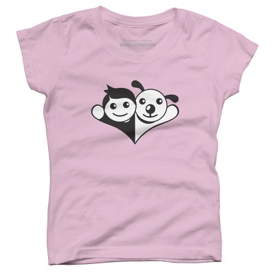 Girl's Design By Humans Doggy Friend By graphicganga T-Shirt