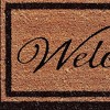HomeRoots 18" X 30" Natural And Black Striped Border Welcome Outdoor Coir Door Mat - 4 of 4