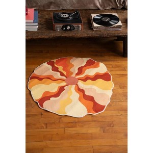 Lany Space Maggie Stephenson Unique Shaped Sundial Orange Rug - 1 of 4