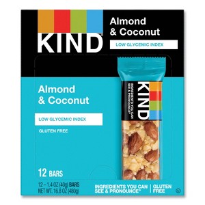 KIND Fruit and Nut Bars, Almond and Coconut, 1.4 oz, 12/Box - 1 of 4