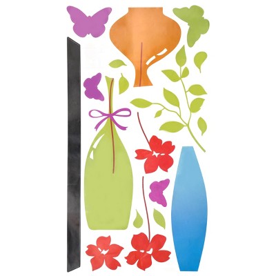 Slickblue Bottles of Flower Wall Decals - Waterproof Vinyl Stickers for Home Décor, Living Room & Bedroom