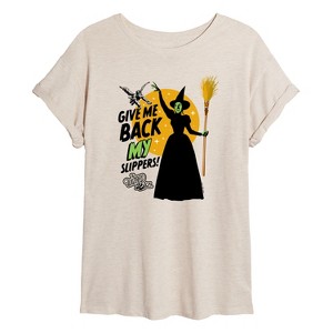Women's - Wizard of Oz - Give Me Back My Slippers Oversized Graphic T-Shirt - 1 of 4