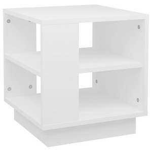 vidaXL Coffee Table/end Table - White Square Engineered Wood - Living Room/Bedroom/Home Office Furniture with Storage Shelves - 15.7"x15.7"x16.9" - 1 of 4