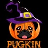 Men's Design By Humans Pugkin Pumpin Halloween By trantanphat95 T-Shirt - image 2 of 4