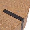 Storied Home Astoria Wood End Accent Table Natural/Black: Iron Hairpin Legs, Pacific Northwest Inspired, Round Shape - 4 of 4