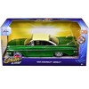 1959 Chevrolet Impala Lowrider Green Metallic with Cream Top and Wire Wheels "Street Low" Series 1/24 Diecast Model Car by Jada - 3 of 3