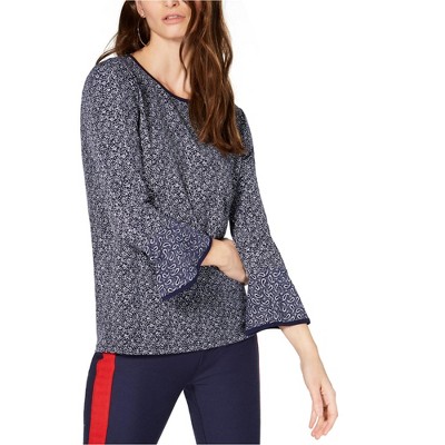 Michael Kors Womens Mixed-Print Pullover Blouse